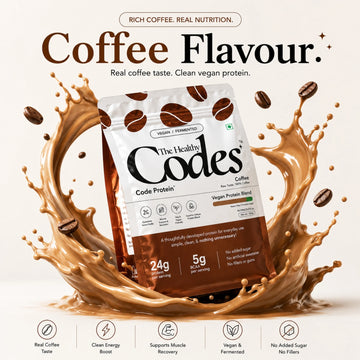 The Healthy Codes | Code Protein Coffee | Vegan Fermented Protein Blend | Clean Daily Wellness Protein
