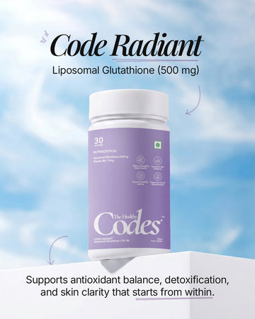 The Healthy Codes | Code Radiant | Liposomal Glutathione 500mg | Glutathione Supplement & Antioxidant Support
