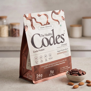 The Healthy Codes | Code Protein Chocolate | Vegan Fermented Protein Blend | Clean Daily Wellness Protein