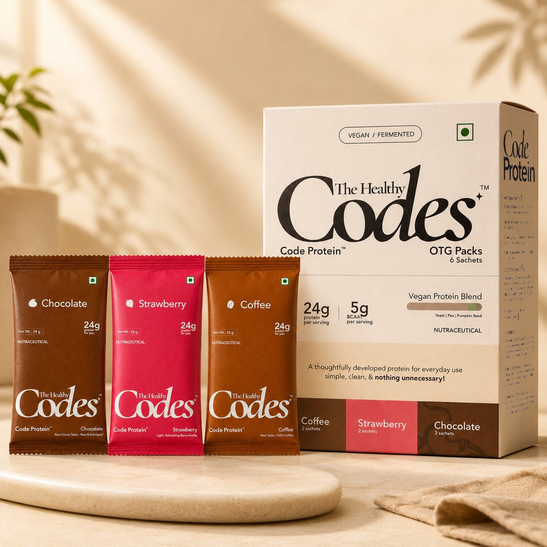 The Healthy Codes | Code Protein Vegan Protein OTG Pack - 6 Sachets